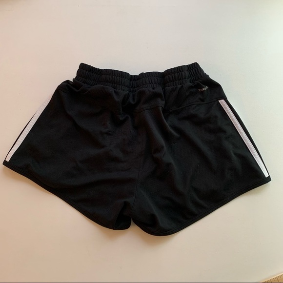 Adidas Shorts Black White Side Stripes Sz S - Picture 2 of 8